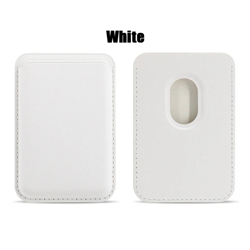 White magnetic phone wallet front and rear views
