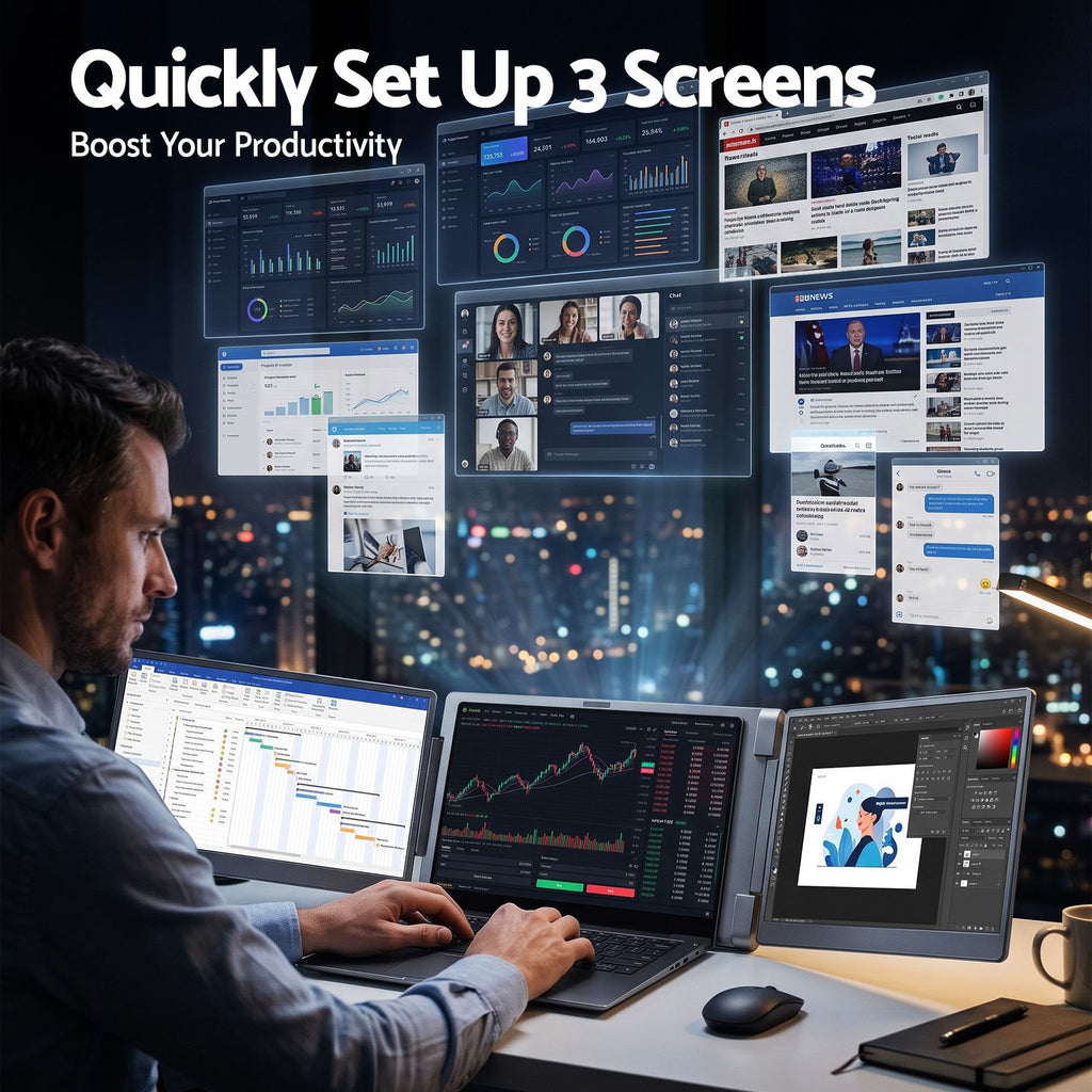 Quick three-screen setup with Devanti laptop screen extender