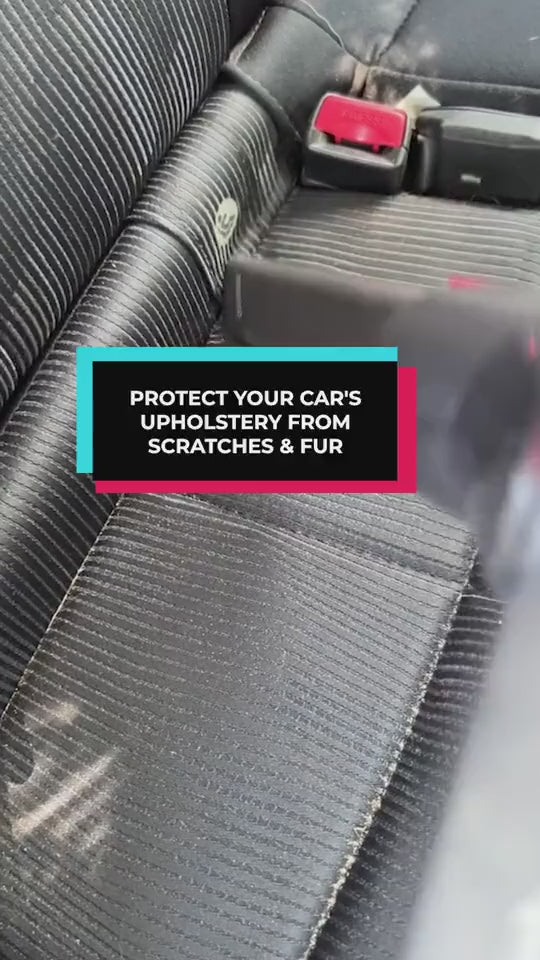 Water-resistant dog car-seat hammock fitted across a vehicle’s rear seat